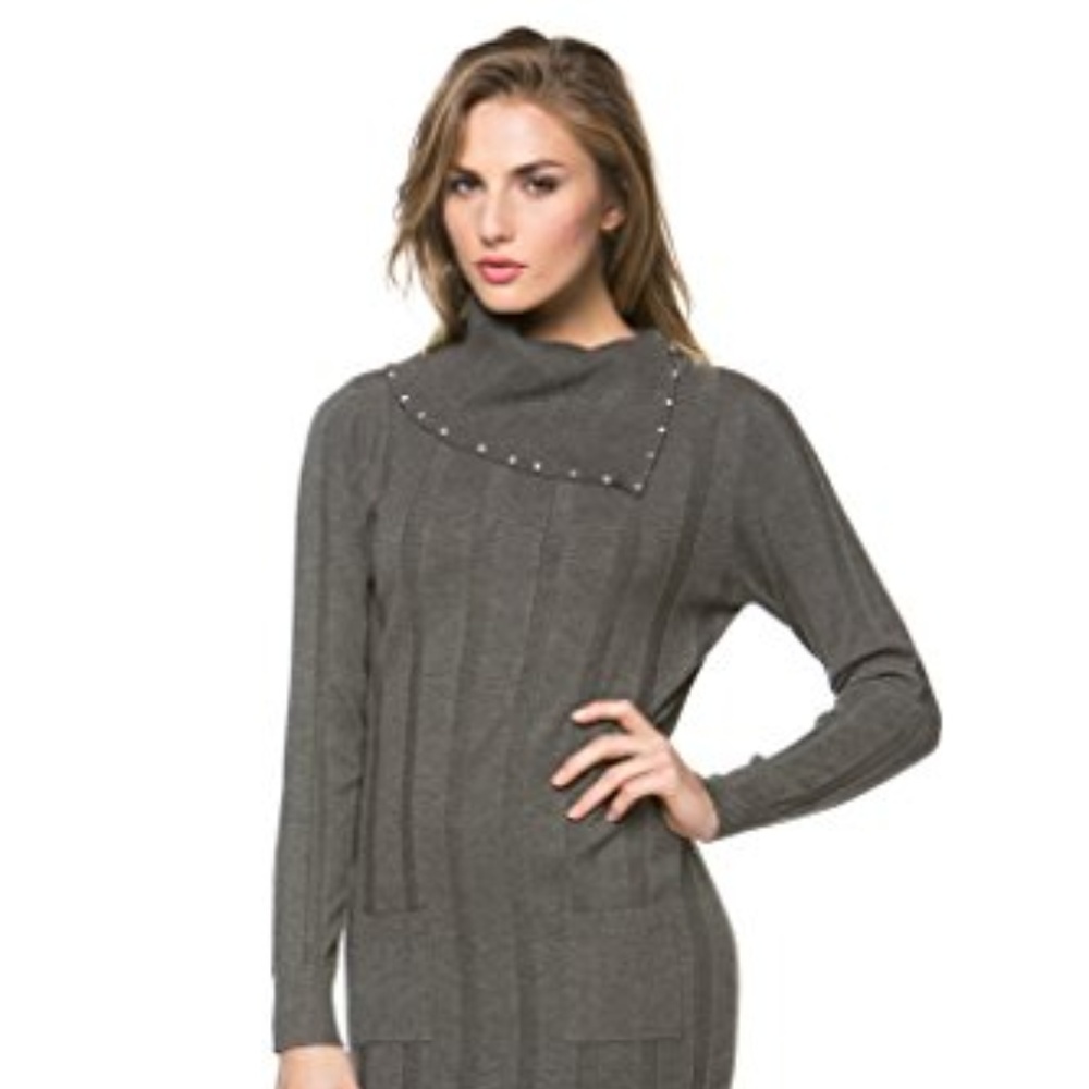 Embellished Rhinestone Solid Color Knit Striped - Picture 2 of 7